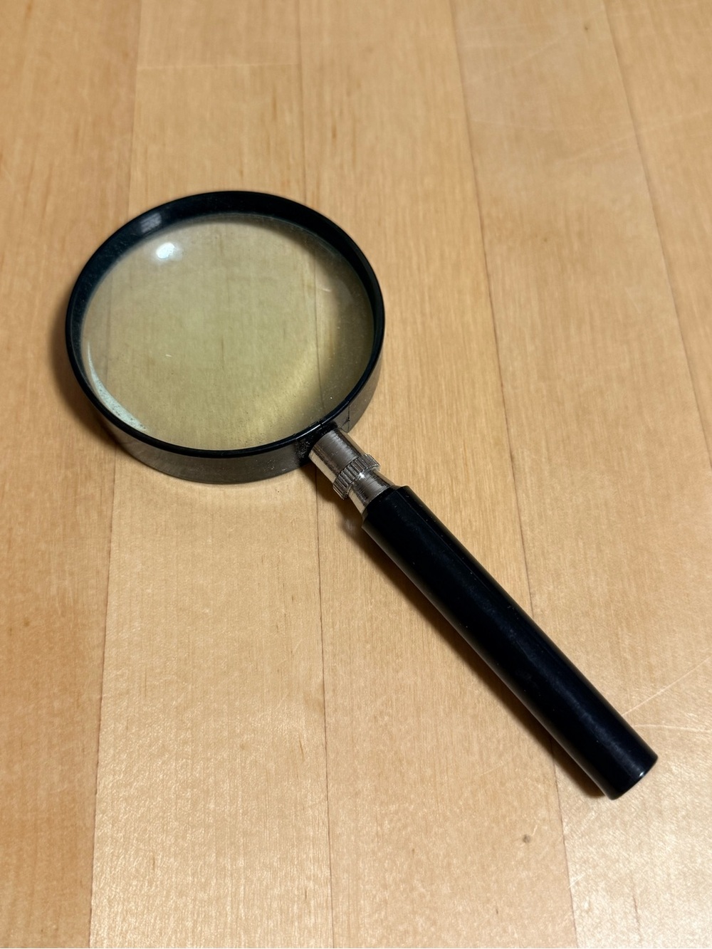 Classic Black Handheld Magnifier with Metal Neck